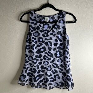 CAbi Blue and Black Peplum Top